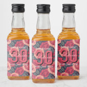 Étiquettes Pour Bouteilles De Liqueur Custom Rose Themed 30Th Birthday (Bouteilles)