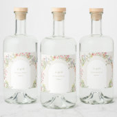 Étiquettes Pour Bouteilles De Liqueur dainité romantique couronne florale mariage de pri (Bouteilles)