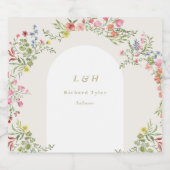 Étiquettes Pour Bouteilles De Liqueur dainité romantique couronne florale mariage de pri (Étiquettes simples)