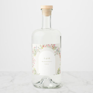 Étiquettes Pour Bouteilles De Liqueur dainité romantique couronne florale mariage de pri