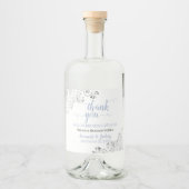 Étiquettes Pour Bouteilles De Liqueur Dentelle d'argent Dusty Blue sur Merci Mariage bla (Devant)