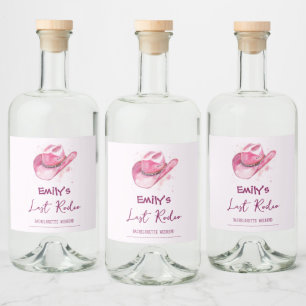 Étiquettes Pour Bouteilles De Liqueur Dernier Rodeo Bachelorette Weekend Pink Liquor Éti