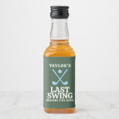 Étiquettes Pour Bouteilles De Liqueur Dernier Swing avant le Golf Bachelor de l'Anneau (Devant)