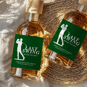 Étiquettes Pour Bouteilles De Liqueur Dernière swing avant le Bachelor de golf de Ring