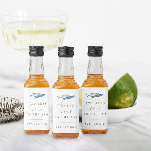 Étiquettes Pour Bouteilles De Liqueur Deux poissons de moins dans le Mariage de la mer