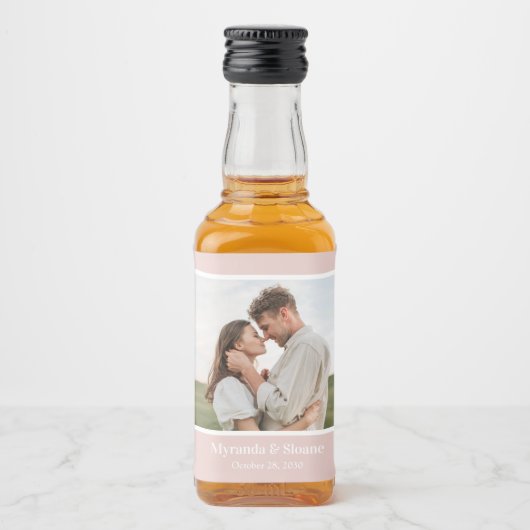 Étiquettes Pour Bouteilles De Liqueur Dîner de répétition photo rose pâle (Devant)