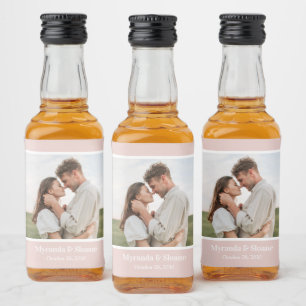 Étiquettes Pour Bouteilles De Liqueur Dîner de répétition photo Rose poudré