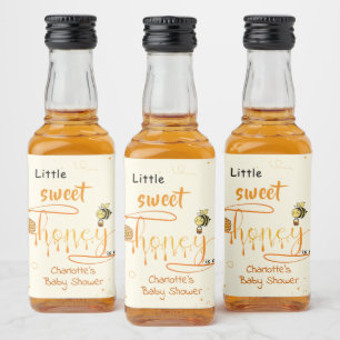 Étiquettes Pour Bouteilles De Liqueur Douce petite douche de bébé au miel dégoulinant