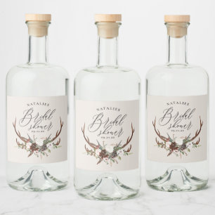 Étiquettes Pour Bouteilles De Liqueur Douce soirée de mariage floral botanique aquarelle