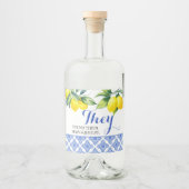 Étiquettes Pour Bouteilles De Liqueur Douche citron (Devant)