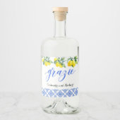 Étiquettes Pour Bouteilles De Liqueur Douche citron (Devant)