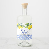 Étiquettes Pour Bouteilles De Liqueur Douche citron (Devant)