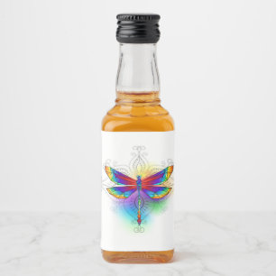Étiquettes Pour Bouteilles De Liqueur Dragonfly en arc-en-ciel