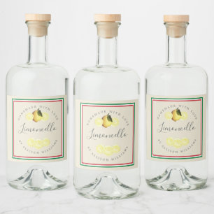 Étiquettes Pour Bouteilles De Liqueur Drapeau italien de tricolore de Limoncello fait ma