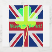 Étiquettes Pour Bouteilles De Liqueur Drapeau St Patrick Shamrock irlandais Union Jack F (Étiquettes simples)