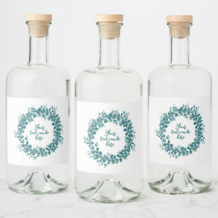 Étiquettes Pour Bouteilles De Liqueur Eau-couleur eucalyptus verdure