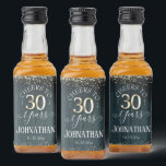 Étiquettes Pour Bouteilles De Liqueur Elégant Gold 30th Birthday Scriptt<br><div class="desc">Jolie parties scintillant en faux or,  faits saillants sur la bordure supérieure et inférieure. Tout le texte est ajustable et facile à changer pour vos besoins de partie. Grande élégante conception modèle de 30e anniversaire. arrière - plan texturé en bois bleu.</div>