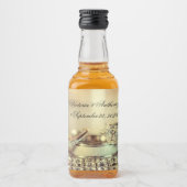 Étiquettes Pour Bouteilles De Liqueur Elegant Gold Date Nom Mariage de script (Devant)