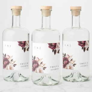 Étiquettes Pour Bouteilles De Liqueur Élégant Mariage d'or de Bourgogne