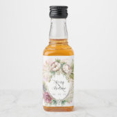 Étiquettes Pour Bouteilles De Liqueur Élégant Mariage Floral Rustique (Devant)