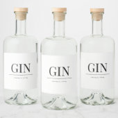 Étiquettes Pour Bouteilles De Liqueur élégant mariage GIN classique (Bouteilles)