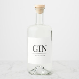 Étiquettes Pour Bouteilles De Liqueur élégant mariage GIN classique
