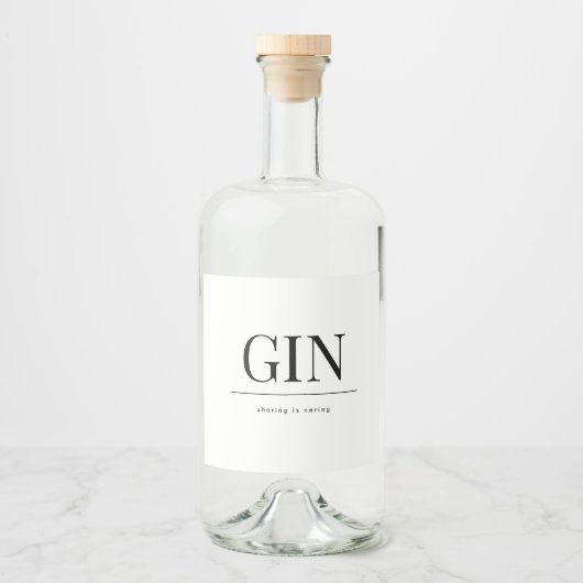 Étiquettes Pour Bouteilles De Liqueur élégant mariage GIN classique (Devant)