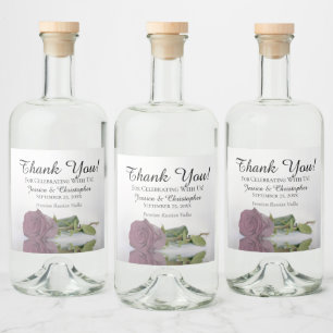 Étiquettes Pour Bouteilles De Liqueur Elégant Merci Mariage rose Dusty Mauve Rose