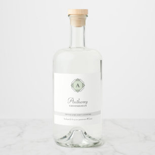 Étiquettes Pour Bouteilles De Liqueur Élégant Monogramme Groomsman