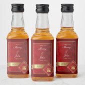 Étiquettes Pour Bouteilles De Liqueur Elégant rouge et or (Bouteilles)