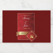 Étiquettes Pour Bouteilles De Liqueur Elégant rouge et or (Étiquettes simples)