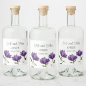 Étiquettes Pour Bouteilles De Liqueur Élégant simple violet blanc botanique floral (Bouteilles)