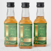 Étiquettes Pour Bouteilles De Liqueur Élégant vert et or (Bouteilles)