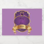 Étiquettes Pour Bouteilles De Liqueur Élégant violet et or (Étiquettes simples)