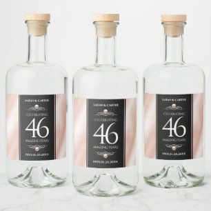 Étiquettes Pour Bouteilles De Liqueur Élégante célébration du 46e anniversaire du Mariag