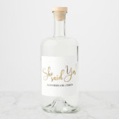 Étiquettes Pour Bouteilles De Liqueur Elle A Dit Oui (Devant)