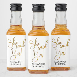 Étiquettes Pour Bouteilles De Liqueur Elle A Dit Oui