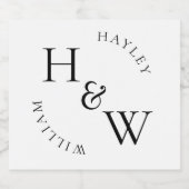 Étiquettes Pour Bouteilles De Liqueur Ellesmere Monogramme mariage Faveur (Étiquettes simples)