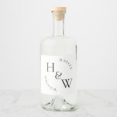 Étiquettes Pour Bouteilles De Liqueur Ellesmere Monogramme mariage Faveur (Devant)
