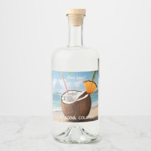 Étiquettes Pour Bouteilles De Liqueur Emplacement personnalisé Coco Loco