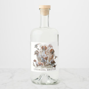 Étiquettes Pour Bouteilles De Liqueur Epagneul Breton, Bretagne Espagne