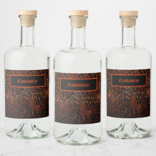 Étiquettes Pour Bouteilles De Liqueur Étincelle des araignées orange