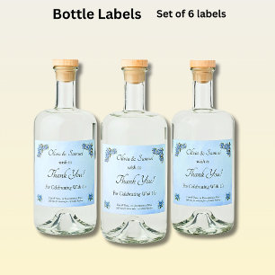 Étiquettes Pour Bouteilles De Liqueur Étiquettes de bouteilles de liqueur - Blue Peony