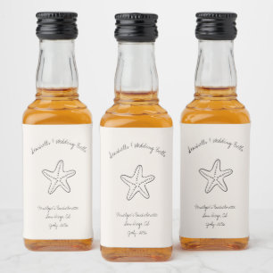 Étiquettes Pour Bouteilles De Liqueur Étiquettes de la mini bouteille d'alcool Seashell