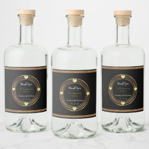 Étiquettes Pour Bouteilles De Liqueur Étiquettes pour les événements de mariage avec boi