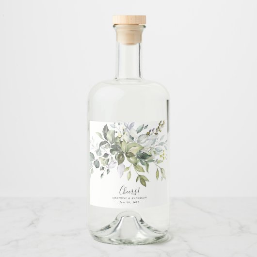 Étiquettes Pour Bouteilles De Liqueur Eucalyptus Foliage Faveurs mariage (Devant)