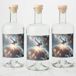 Étiquettes Pour Bouteilles De Liqueur Explosion de rupture galactique dans l'espace prof