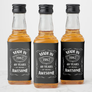 Étiquettes Pour Bouteilles De Liqueur Fabriqué en 1982 40 ans d'être génial anniversa