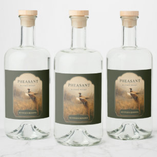 Étiquettes Pour Bouteilles De Liqueur Faisan en vol doré