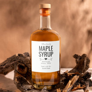 Étiquettes Pour Bouteilles De Liqueur faveur de mariage sirop d'érable personnalisé fait